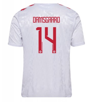 Dinamarca Mikkel Damsgaard #14 Segunda Equipación Eurocopa 2024 Manga Corta